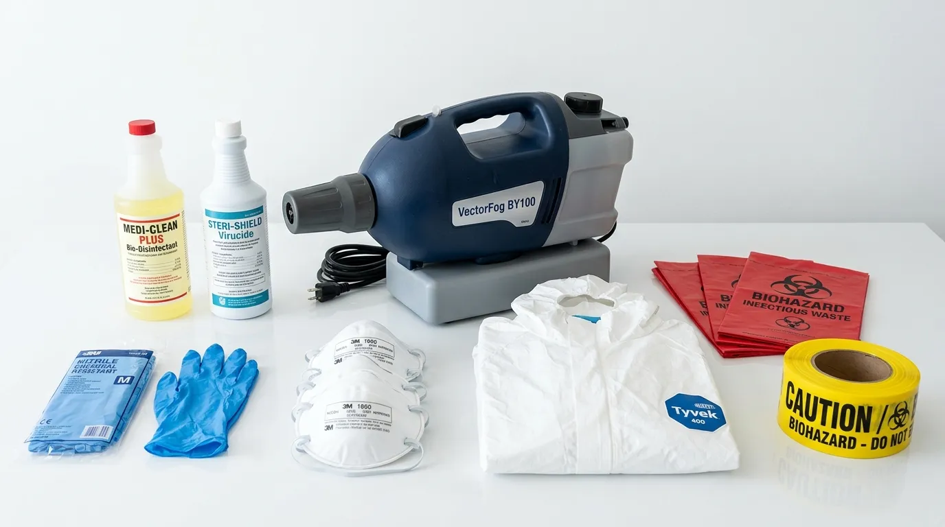 Professional biohazard remediation crew working in Clinton Township